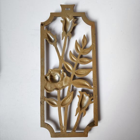 Sexton 4 Piece Metal Wall Decor Mid Century Modern Floral Art MCM Vintage USA - Picture 3 of 12